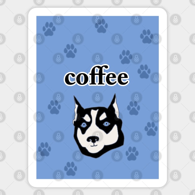 Funny Husky on Coffee Mug Sticker by tandre
